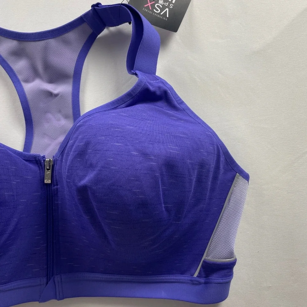 Victoria's Secret VSX Sport Incredible Front-Close Sports Bra Purple 38D NEW